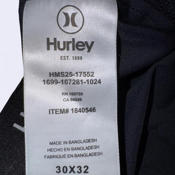 Hurley Men’s Black Stretch Slim Fit Pants Size 30x32 - Picture 4 of 6